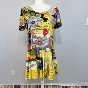 Jams World Dress Women's Sweet Honey Medium Multicolor Floral Art Print Swing